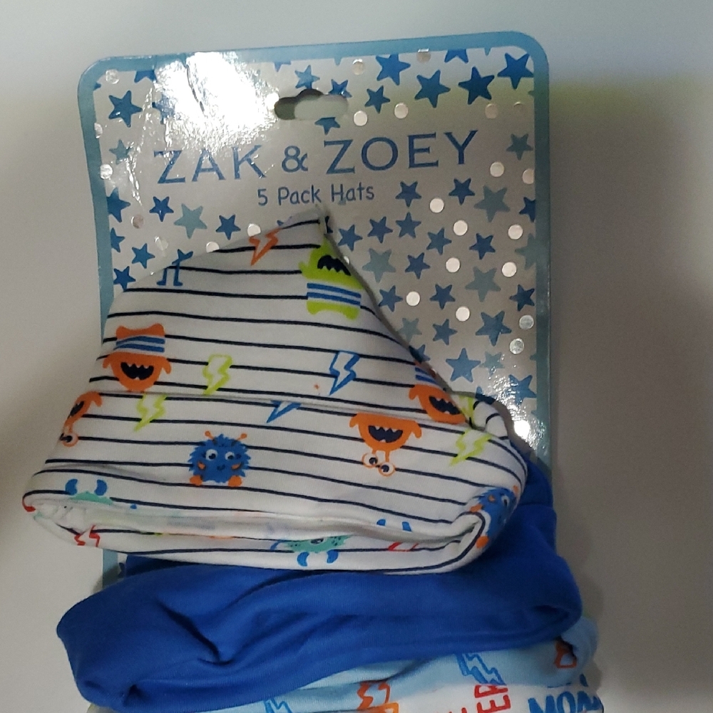 Zak & Zoey Kids Striped and Blue Hat Set